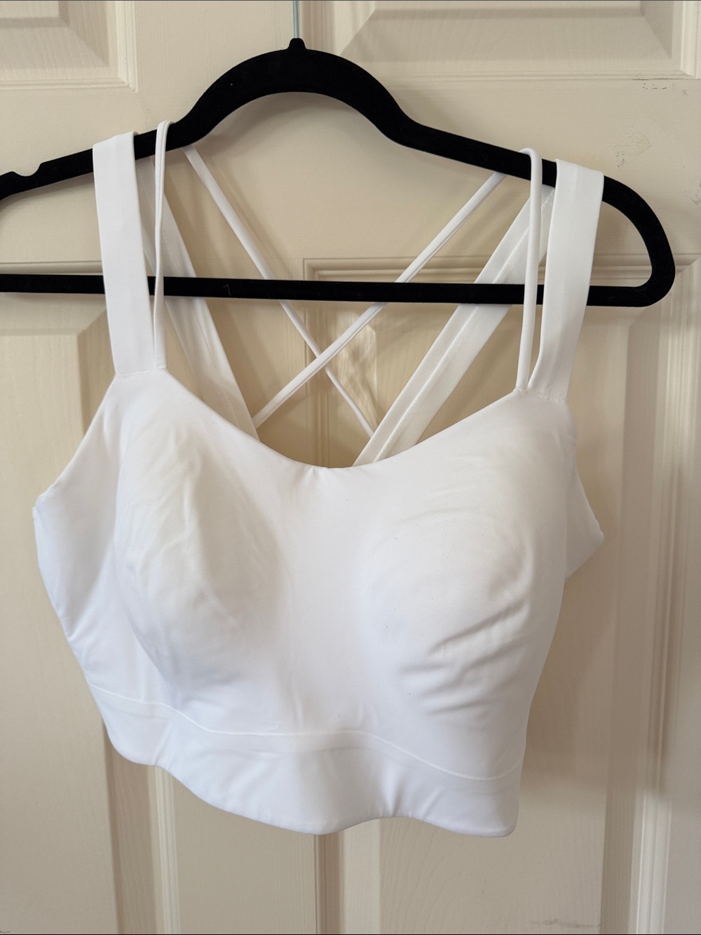 lululemon athletica White Strappy Crossback Longline Sports Bra